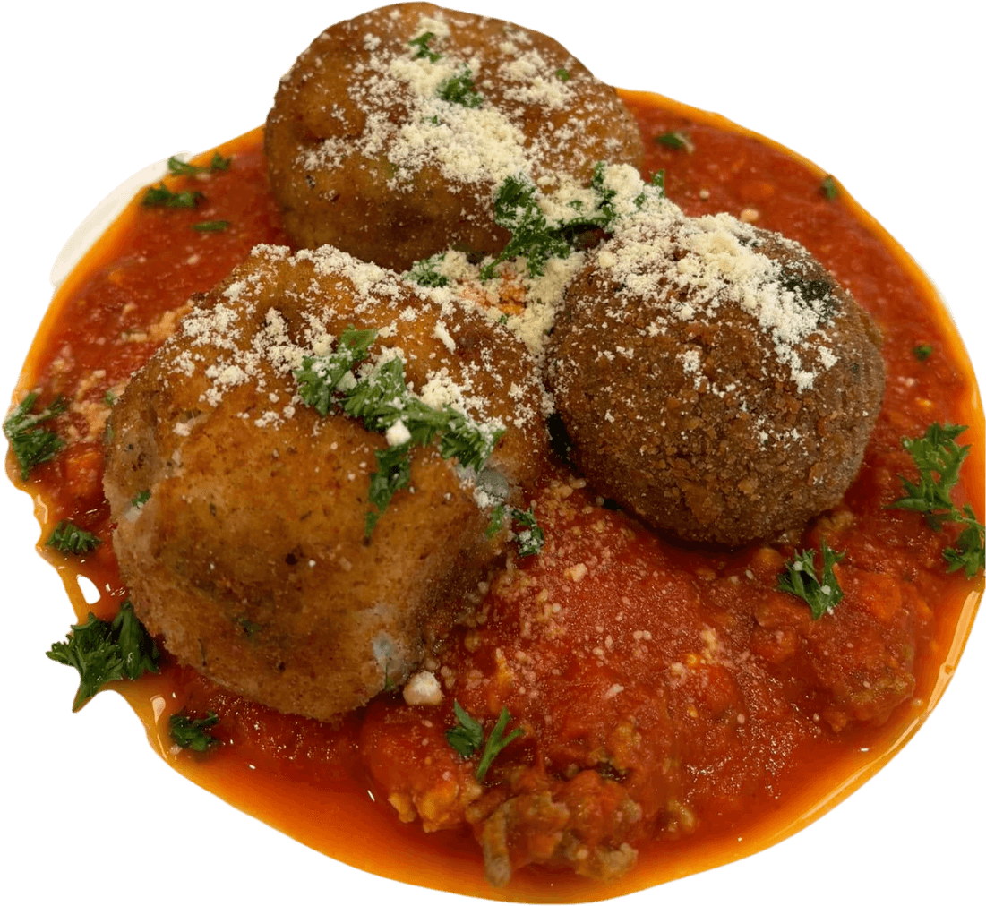 Homemade meatballs in sauce.